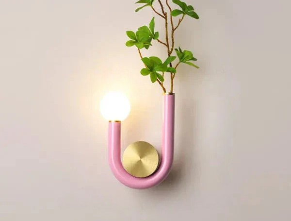PinkLume – Modern U-formad LED Vägglampa för Sovrum & Barnrum