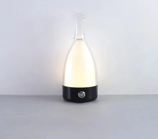 LuxeGlow - Modern Glas Bordslampa med Dimbar LED Belysning