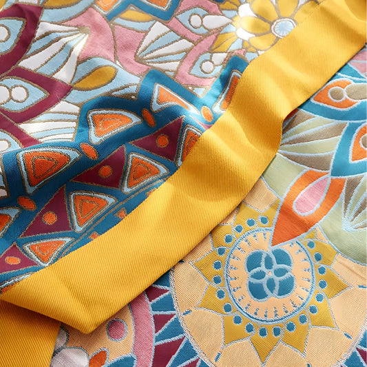 Maroccan Floral Jacquard Cotton Blanket