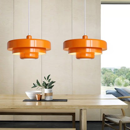 Pendellampa Mid-Century Orange Metallupphängning