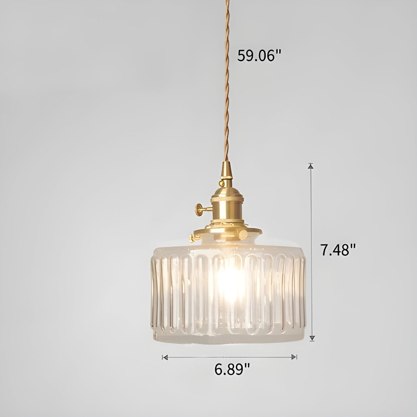 CrystalWave Light – Retro Kort Cylinder LED Hänglampa