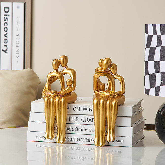 Carvallo – Elegant Abstract Konstverk med Gyllene Detaljer