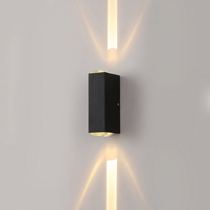 Utomhus Svart Aluminium Vägglampa LED Upp Ner
