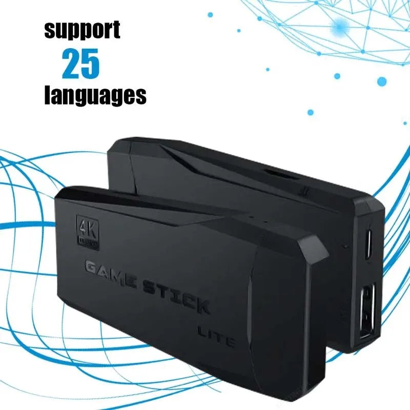 HDMI 4K TV Spel Stick Konsol | 64GB med över 20 000 Retro Spel &amp; 2 Trådlösa Gamepads