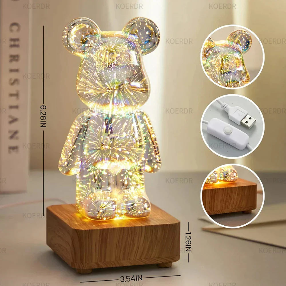 3D Fyrverkeri Effekt LED Lampa