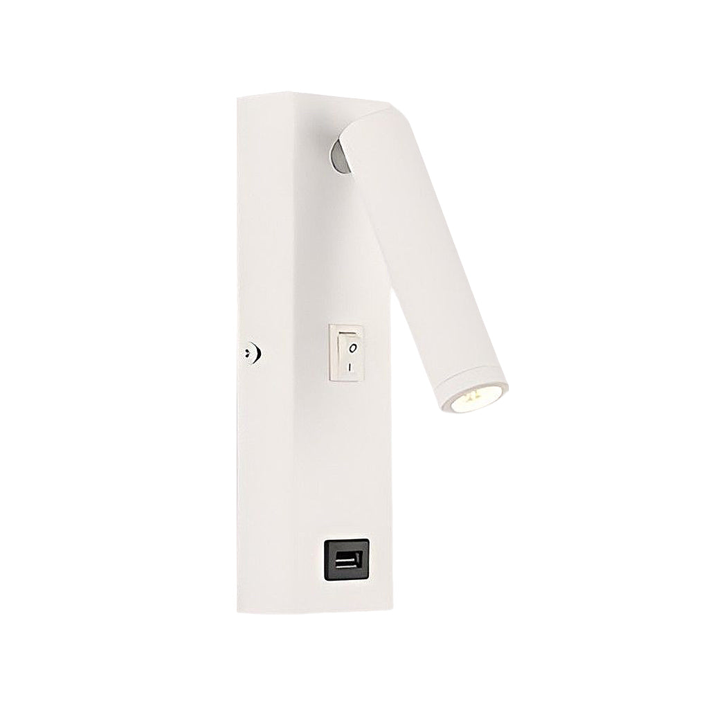 LuxiLicht - Modern Justerbar LED Vägglampa med Strömbrytare och USB Laddningsport