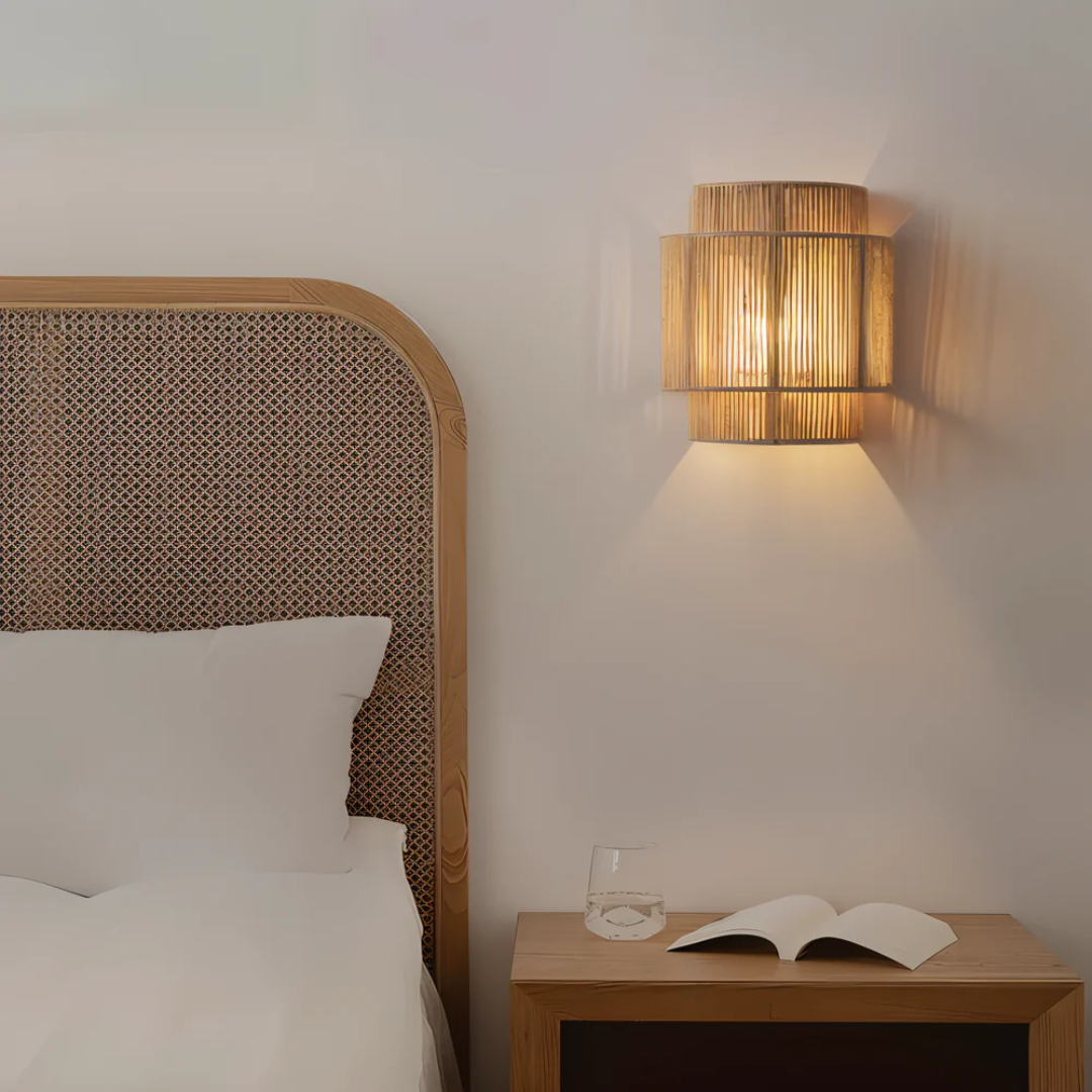 Solra | Boho-inspirerad vägglampa av naturmaterial