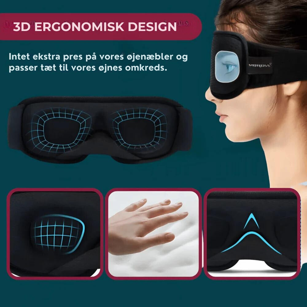 NoirNap - Ergonomically contoured eye mask with 3D Fit for full light blocking and comfort