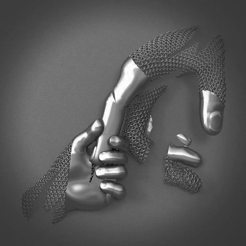 Kärleks-Canvas med Elegant Metallfigur i Modernt Design