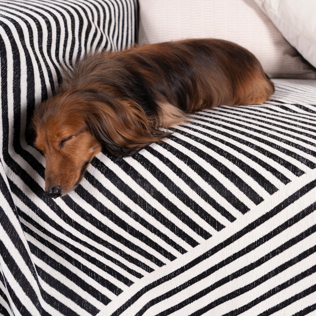 Svart Geometrisk Vändbar Sofföverdrag - Modern, Stilig &amp; Hållbart Sofformskydd