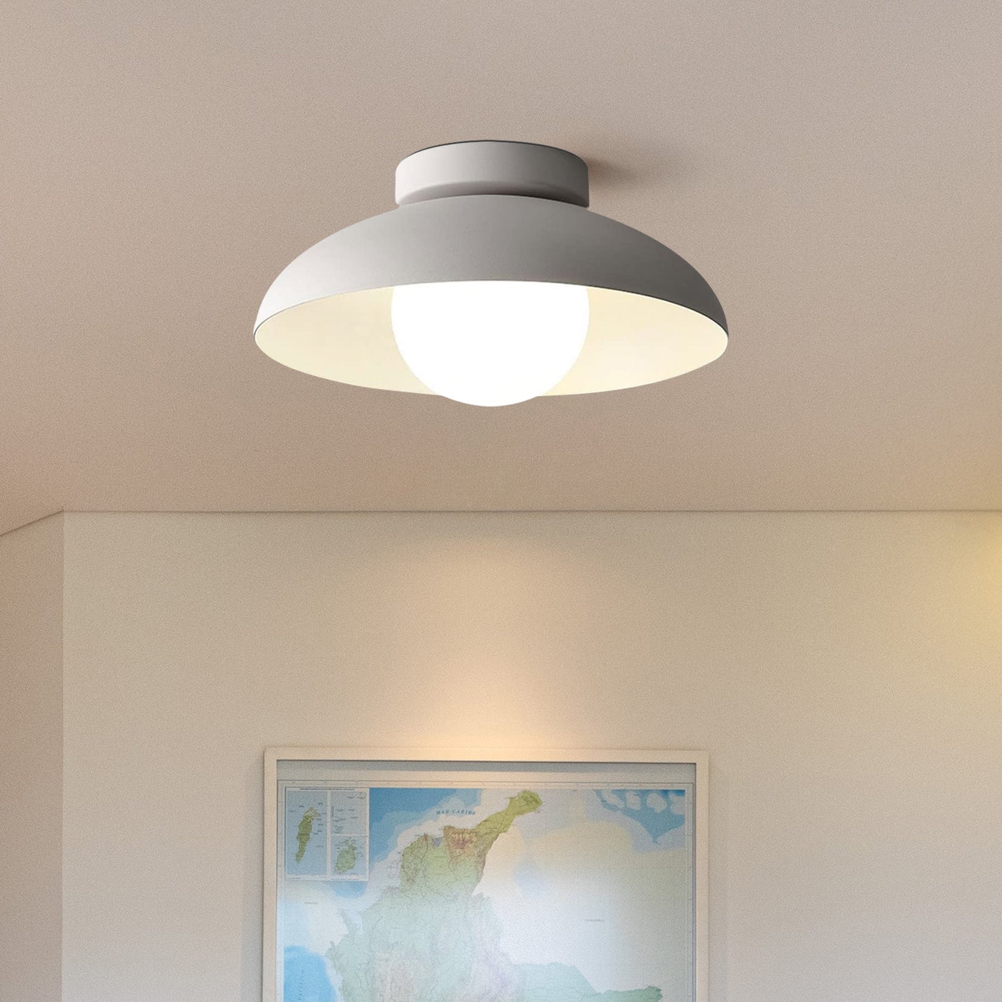 Modern Metallisk Semi-Flush Taklampa för Hallen