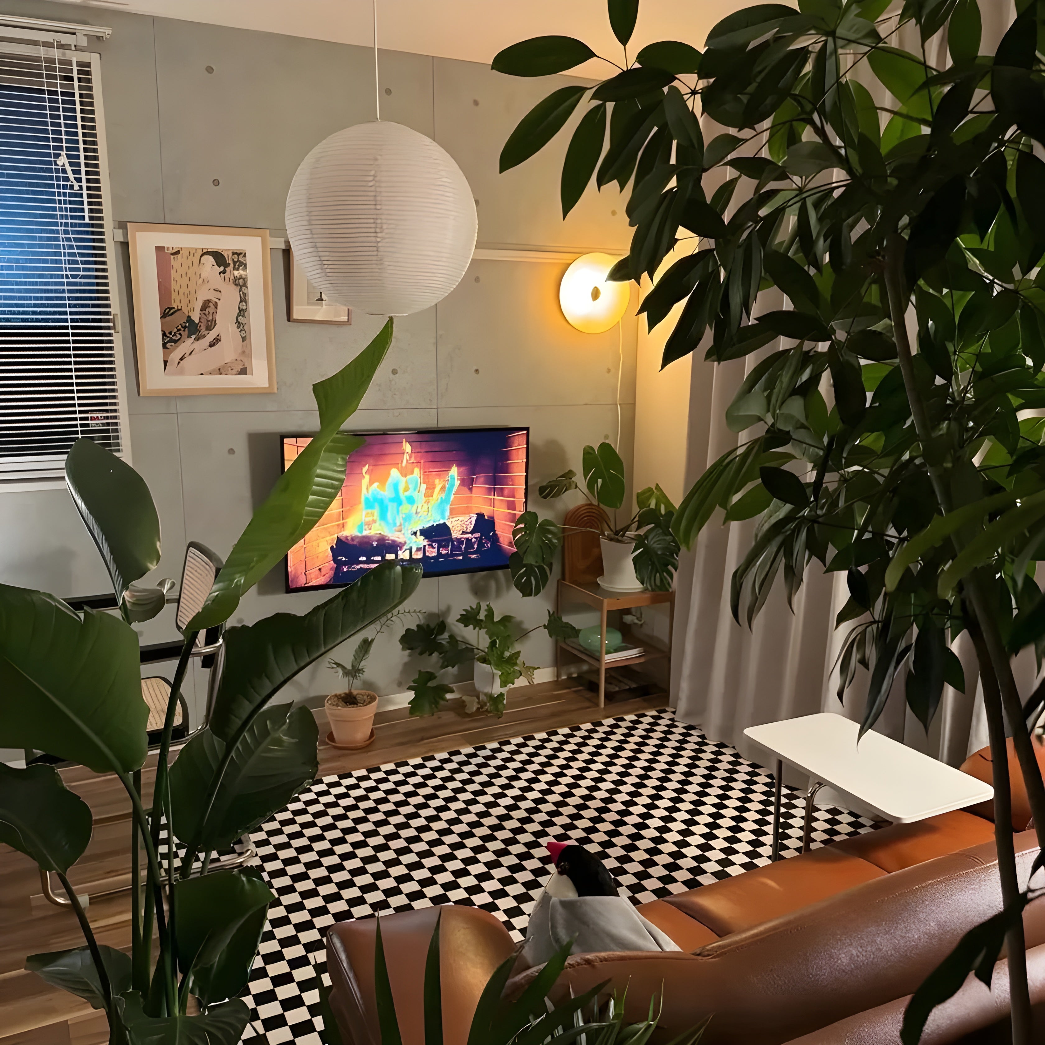 Hängelampa av rispapper – Dekorativ japansk stil för vardagsrum