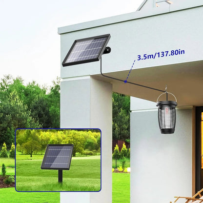 Solar Bug Zapper 2-i-1 Myggkiller Lampa – 4500V Inomhus &amp; Utomhus Fluga Fälla