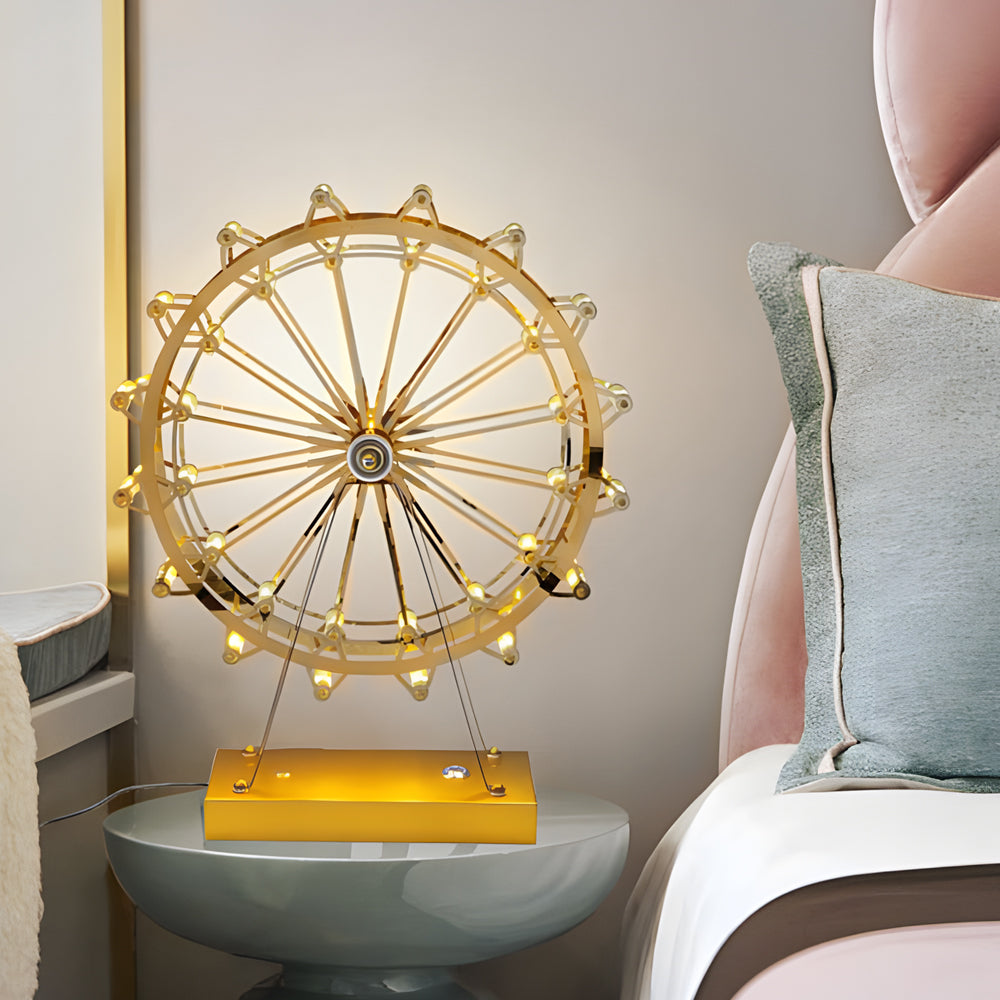 LumiCircus - Guld Rad Bordslampa med LED och Touch