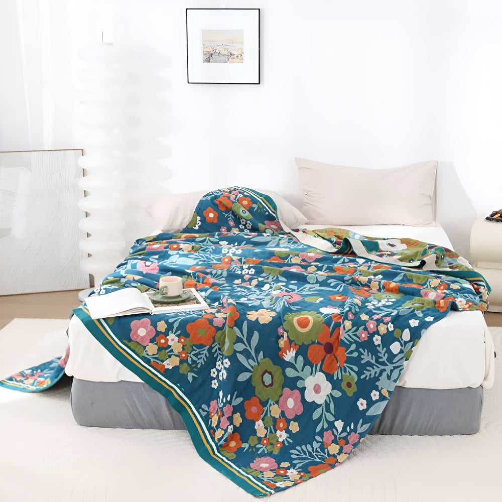 Wildflower Botanical Lykke Cotton Blanket