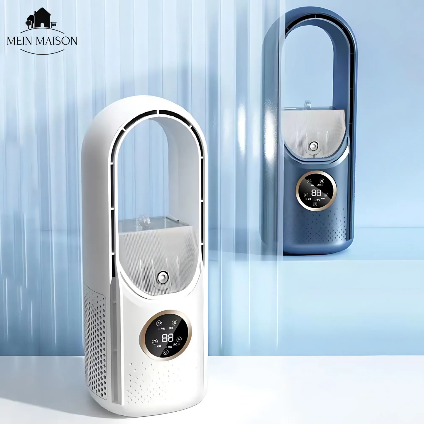 Carvallo Luftkylare | Bladeless USB-fläkt | 6 Steg | Tyst & Med Timer | Luftrenare