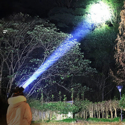 Bredstrålande LED-huvudlampa med powerbank-funktion och USB-laddningsport