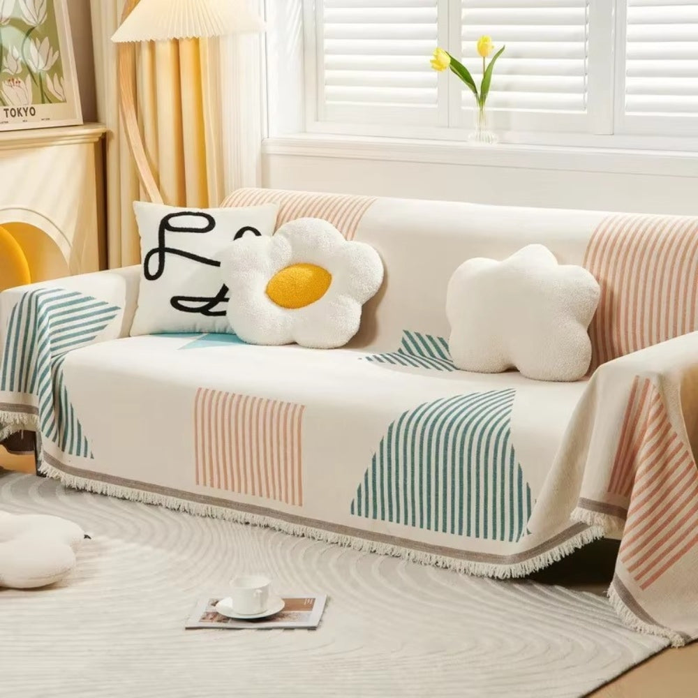 Meringue Chenille Geometri Sofföverdrag