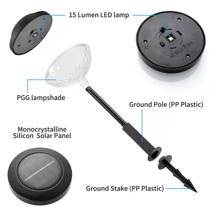 Solar trädgårdslampa med färgskift – LED trädgårdbelysning för utomhusbruk med blomsterdesign