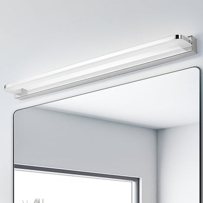 Skandinavisk Linjär Spegel Vägglampa, Krom/Svart, Sovrum