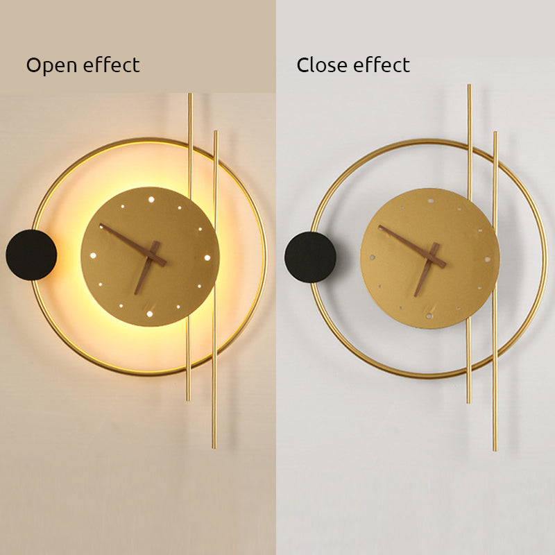 Nielsen Modern LED Vägglampa Inomhus Klocka Svart Barnrum Metall