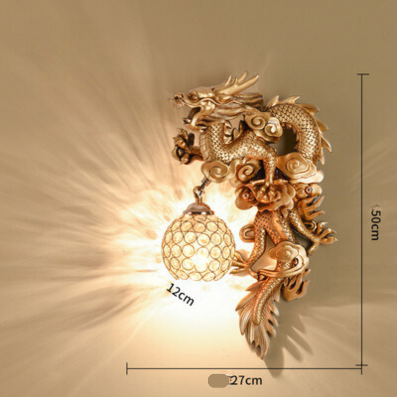 LuxeFlame - Draken Phoenix Vägglampa | Mystisk LED Belysning