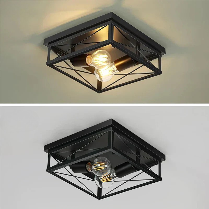 Carvallo - Taklampa i Järn med Vintage-Inspirerad Modern Rustik Stil