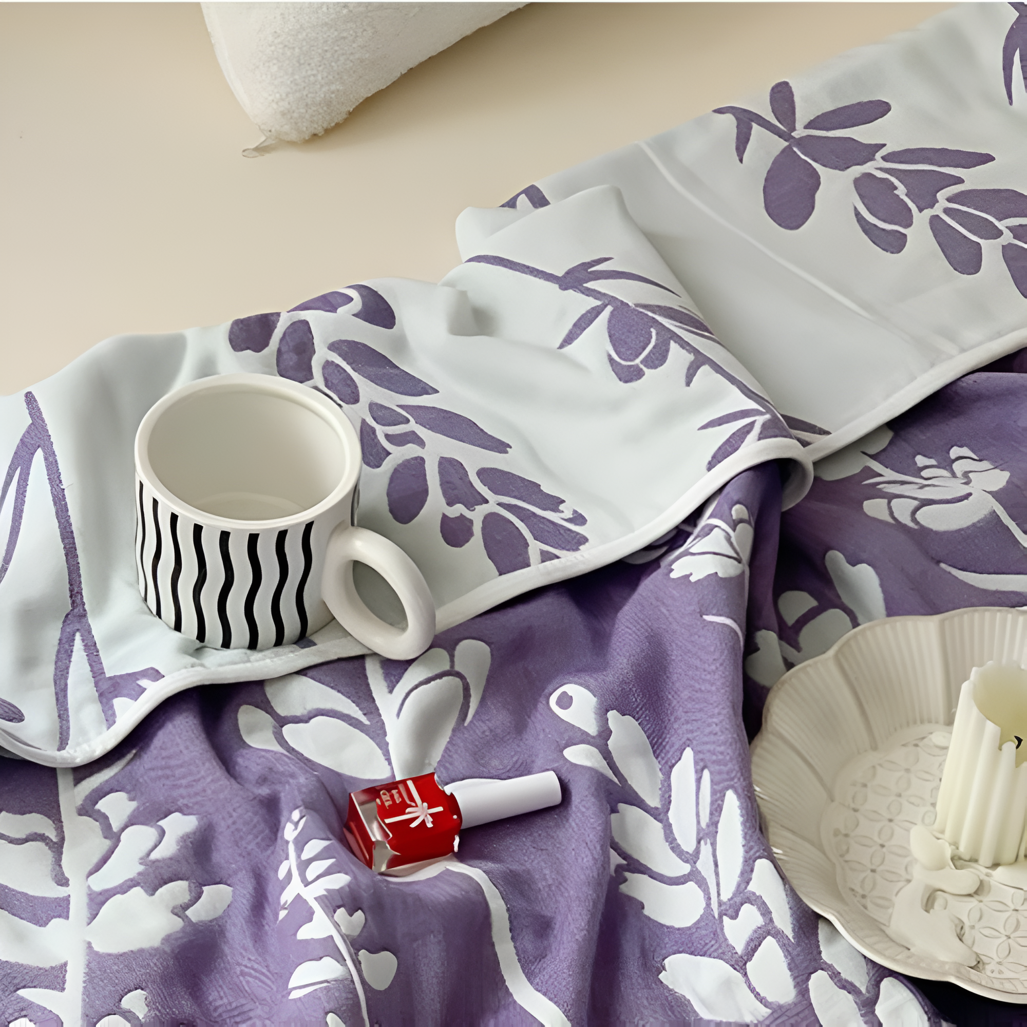 Serene Lavendel Blommig Bomullsfilé