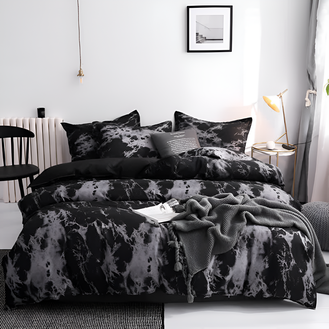 Luxe Black Marble | 3 delar Duvet Cover Set