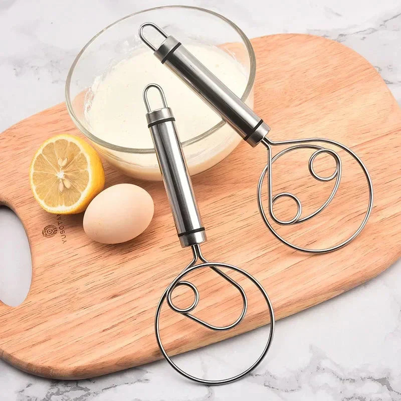 Robust rostfritt stål-Danish Dough Whisk – Hållbar, Ergonomisk design för mångsidig bakning & matlagning
