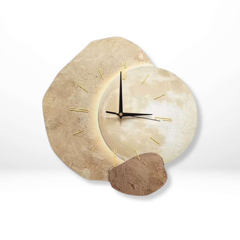 Modern tyst kvarts väggklocka | 11,8 tum med mjukt bakgrundsbelysning MDF | Brick by Brick