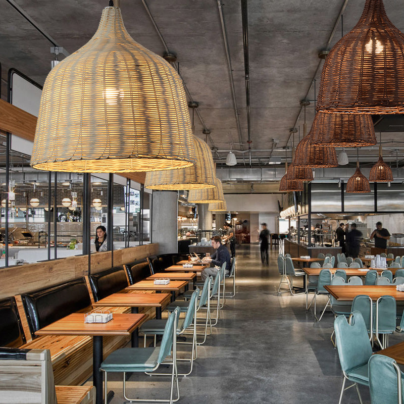 Bambu Rotang Korg Hänglampa för Kök