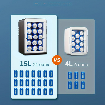 Mini Kylskåp Bärbar Tyst Dryck Kylare 15L