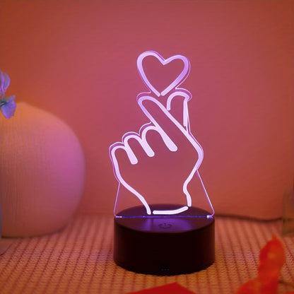 IllumiHeart - 7-färgers LED-nattlampa med touchkontroll