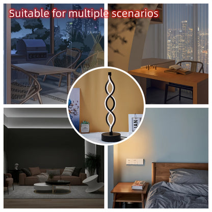 SeaWave - Unik Aluminium Skrivbordslampa med Dimbart LED-Ljus