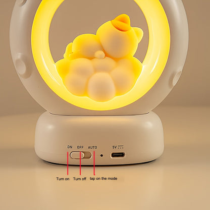 SleepyCat - Söt Katt Nattlampa med USB Uppladdningsbart Batteri och Dimbar Ljus