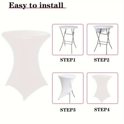 Stretchy Cocktail Table Covers - Solid Color, Ideal for Partyn och Evenemang