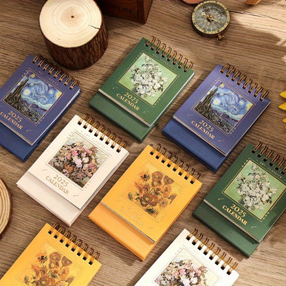 Skrivbordskalender med klassisk konstdesign