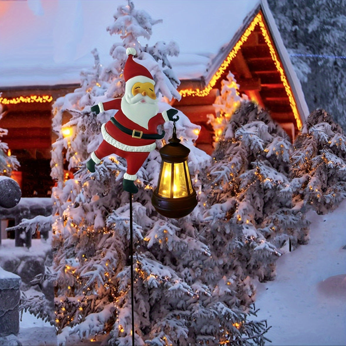 Utomhus solarlampor med Santa lykta