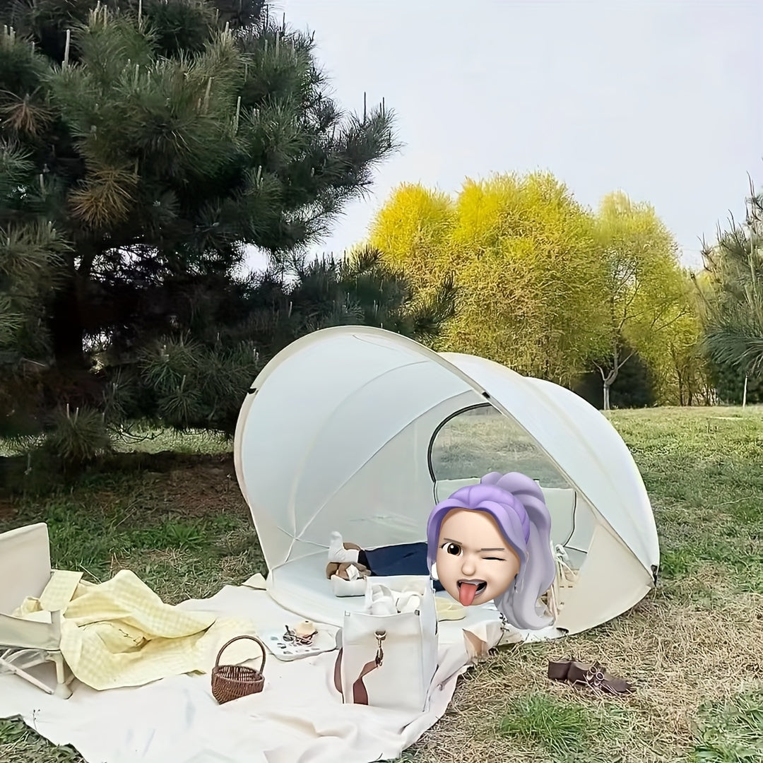 Carvallo Strandmuschel Sunviva Mini | Med dragkedja | 131 × 119 × 90 cm | För strand, trädgård & camping