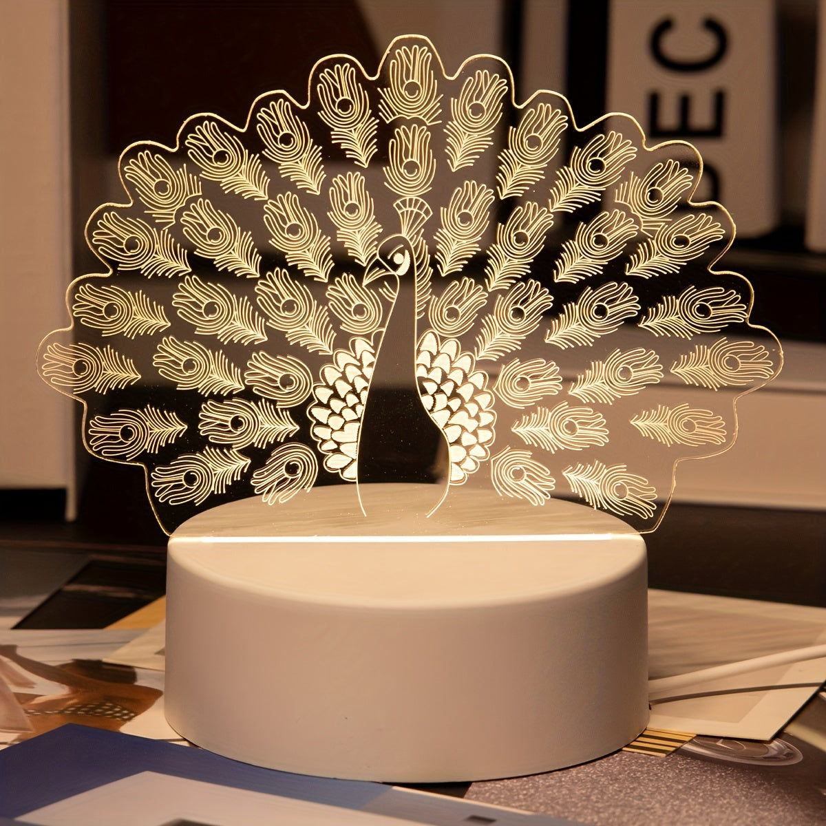 LumiPauw - Kreativ USB-driven LED Skrivbordslampa, Modern Påv Nattlampa