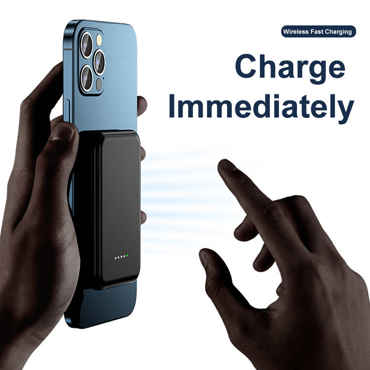 Carvallo Magnetisk Powerbank 5000 mAh | Kompatibel med iPhones | USB-utgång 5 V/2,1 A | Kompakt &amp; Stilig