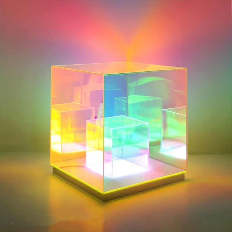 LumiSky - Drömmande Stjärnhimmel Bordslampa med Justerbart Ljus och Geometrisk Design