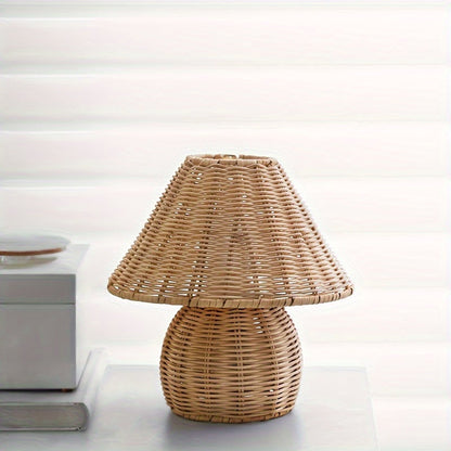 Art Deco Hantverkad Bambus Skrivbordslampa Pagoda Skärm USB Drivna Bordslampa