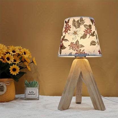 BloemLamp - Modern LED Bordslampa med Träbas, USB Driven