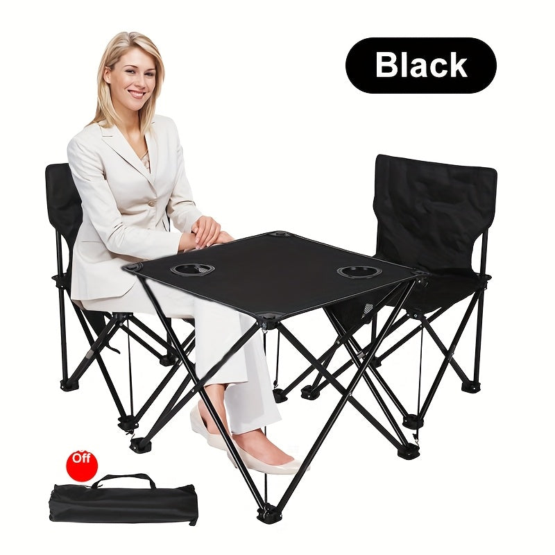 Carvallo Trädgårdssittgrupp Campafleur | 2 Stolar & 1 Bord | Blommönster | Bärbar & Väderbeständig