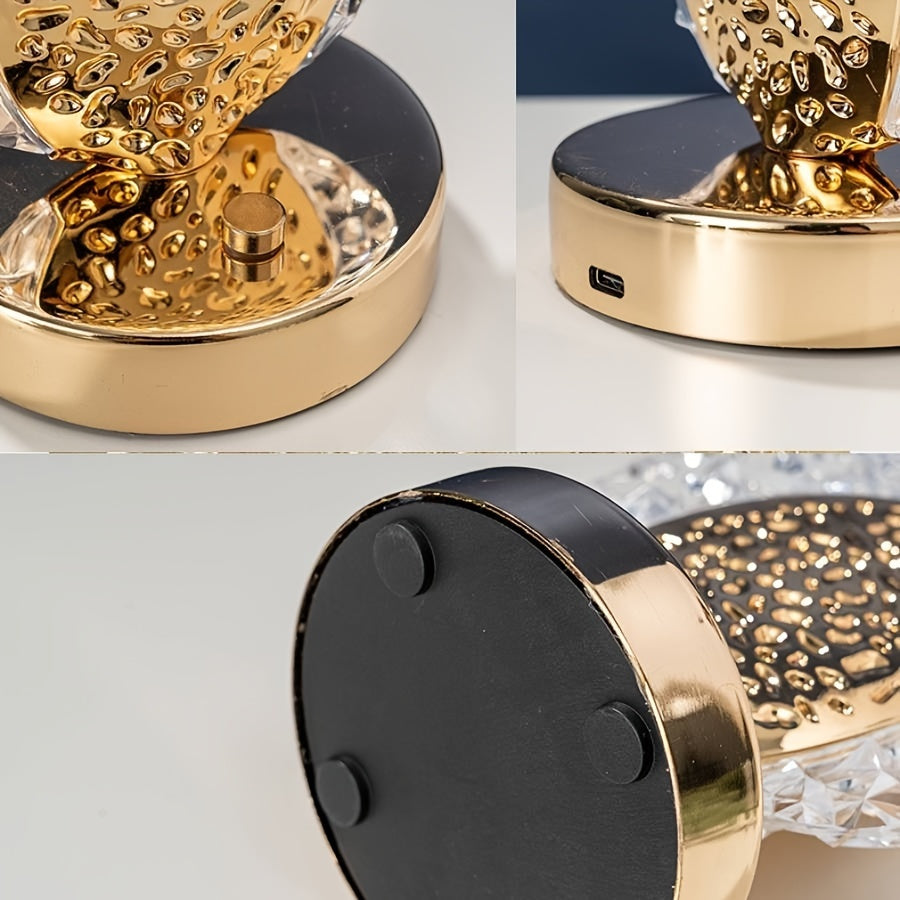 Fjäderlampa - USB Touch Bordslampa med Påfågel Design, Oändligt Dimbart LED Ljus