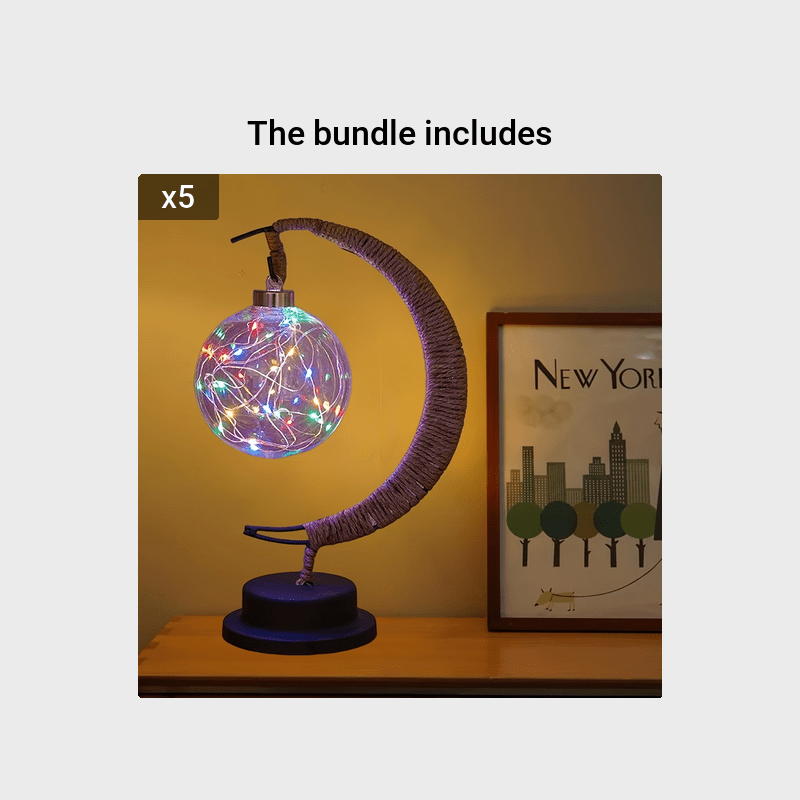 LunarGlow - Smidesjärn Månlampa Med LED-boll