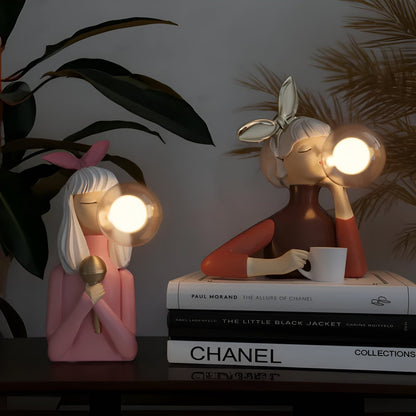 Alunora | Skulptural LED-bordlampa med stämningsljus &amp; USB-drift