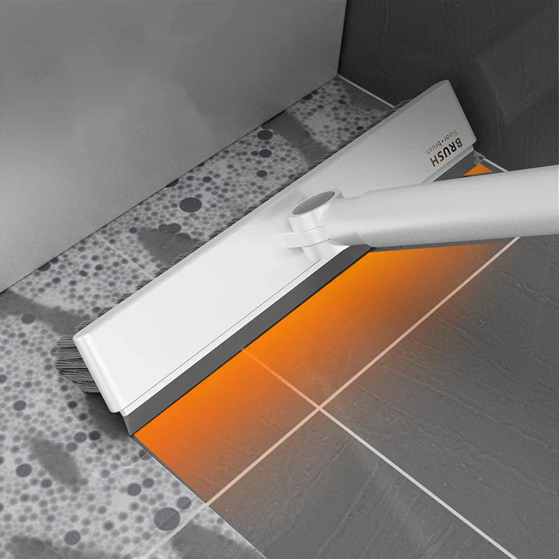 Carvallo FlexiClean 2-i-1 | Silikonborste & Squeegee | Långt handtag | Streckfri renhet